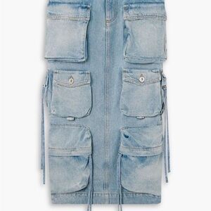 THE ATTICO DENIM MIDI SKIRT